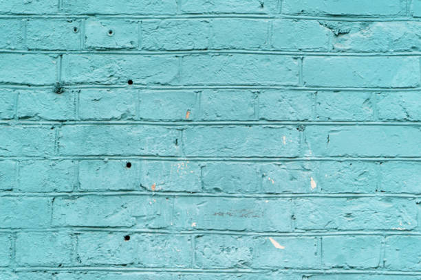 istock background painted brick wall in blue color 675278324