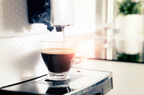 istock Home professional coffee machine with espresso cup 675278616