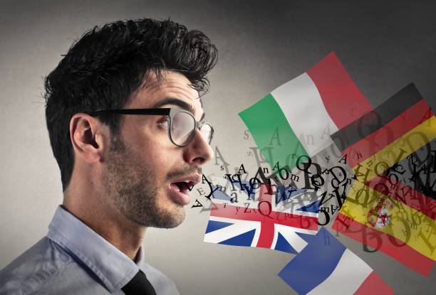 Speaking on different lenguages Man in glasses can speak on different lenguages italian language stock pictures, royalty-free photos & images