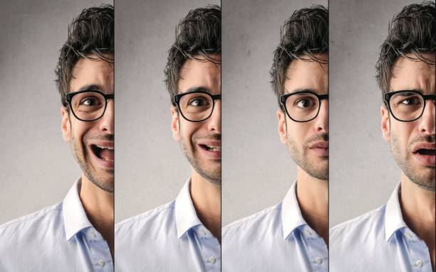 Four different faces of a businessman