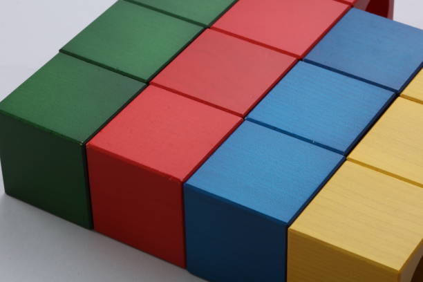 istock Wooden toy blocks on white background 675289732