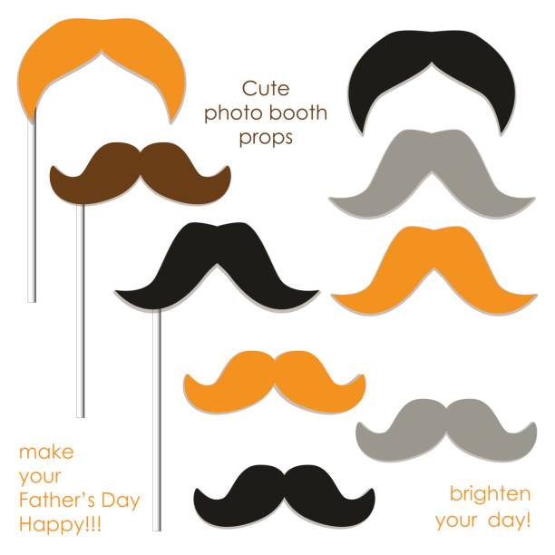 Cute photo booth props to make your Father's Day really happy Cute printable photo booth props to make your Father's Day really happy funny fathers day stock illustrations