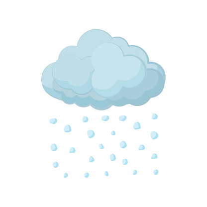 Cloud and hail icon in cartoon style on a white background