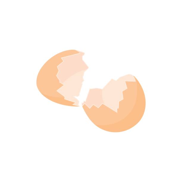 значок яичной скорлупы в мультяшном стиле - shell stock illustrations