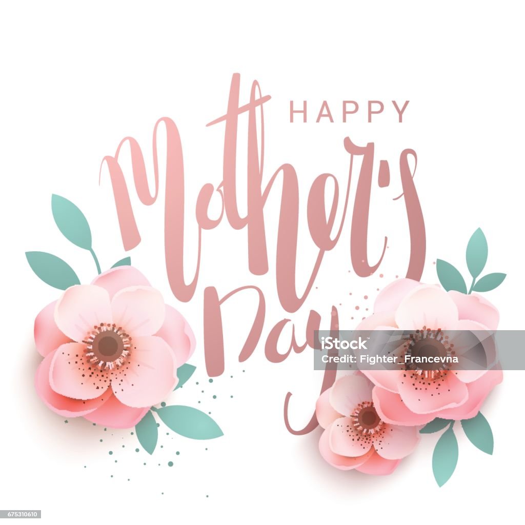 Happy Mothers Day Elegant Inscription Lettering Stock Illustration ...