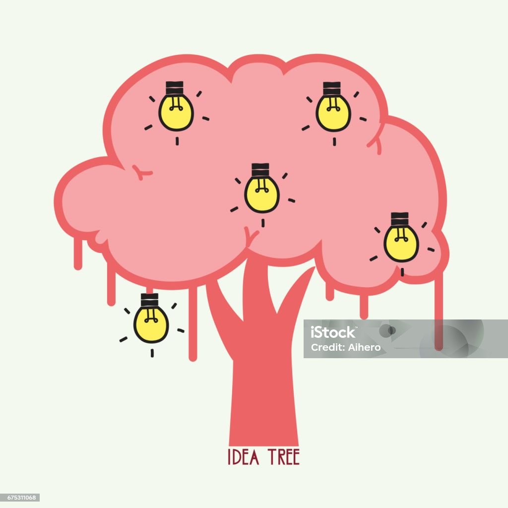 Idea Treee Idea Tree Stock Illustration - Download Image Now - Abstract, Brain ...