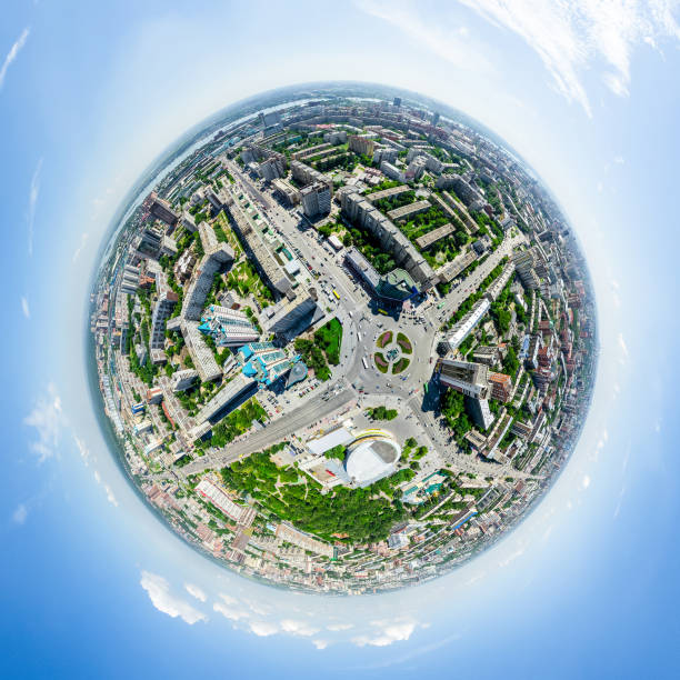 istock Aerial city view. Urban landscape. Copter shot. Panoramic image 675318320