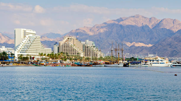 istock View on the central public beach of Eilat 675330546
