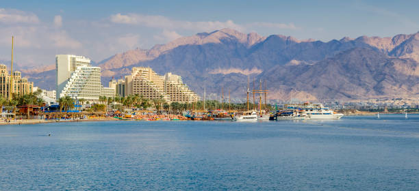 istock View on the central public beach of Eilat 675330936