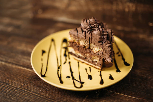 istock Piece of cake on the plate, culinary masterpiece 675330968