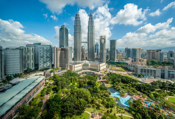 Kuala Lumpur skyline overlook stock photo