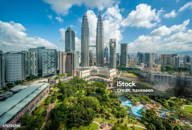 Kuala Lumpur Skyline Overlook Stock Photo - Download Image Now - Kuala Lumpur, Public Park, Petronas Towers