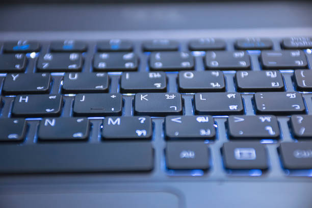 istock Close up keyboard on laptop. business background concept. 675341092