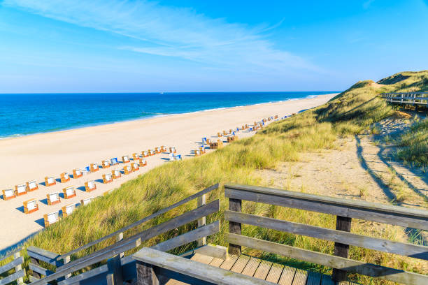istock Steps to sandy beach in Wenningstedt, Sylt island, Germany 675341292