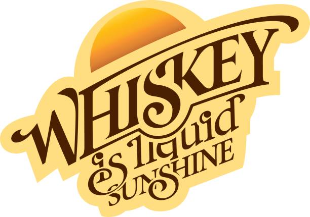 Inspirational Scotch Whiskey Lettering Print Party Bar Quote Sunshine Liquid vector art illustration