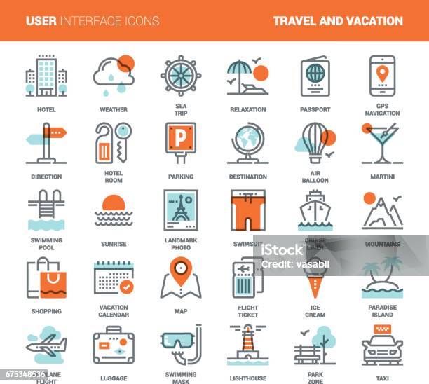 Travel And Vacation Stock Illustration - Download Image Now - Passport, Single Line, Vector