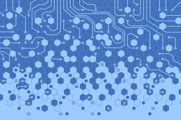 간단한 벌집 회로 청사진 디자인 - circuit board connection block computer mother board 뉴스 사진 이미지