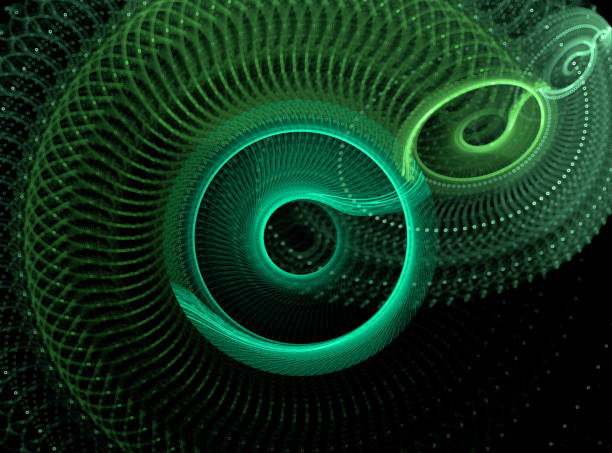 istock Abstract illustration of a fractal pattern on black background 675361888