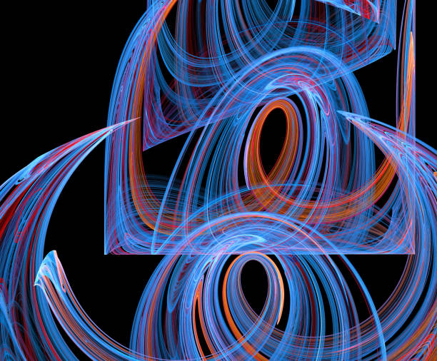 istock Abstract illustration of a fractal pattern on black background 675364520