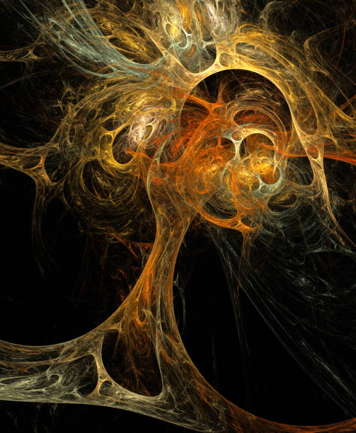istock Abstract illustration of a fractal pattern on black background 675364888