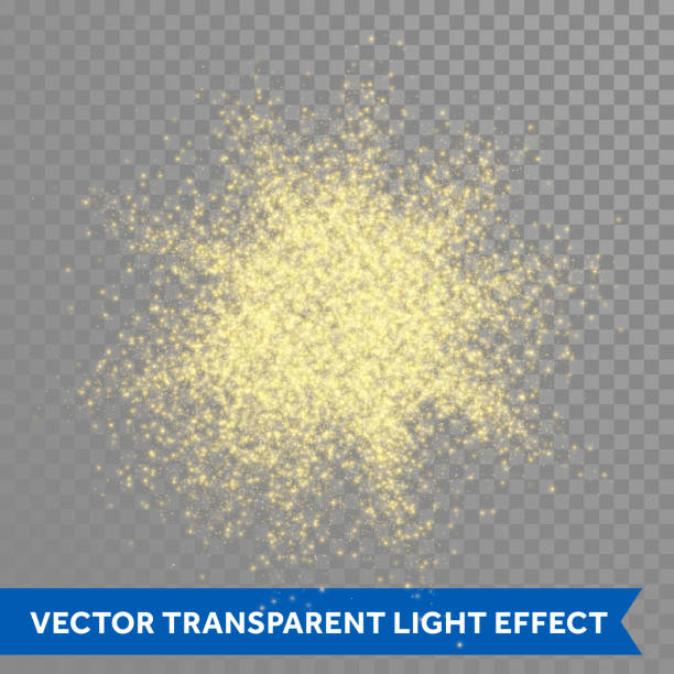 ilustrações de stock, clip art, desenhos animados e ícones de gold glitter powder shining sparkles on vector transparent background - 6008