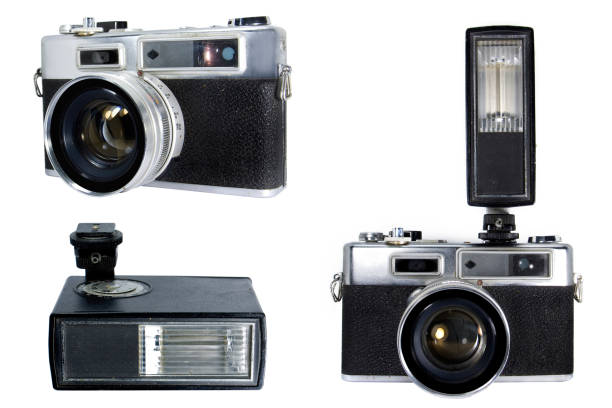 istock vintage camera with flash isolated white background 675374060