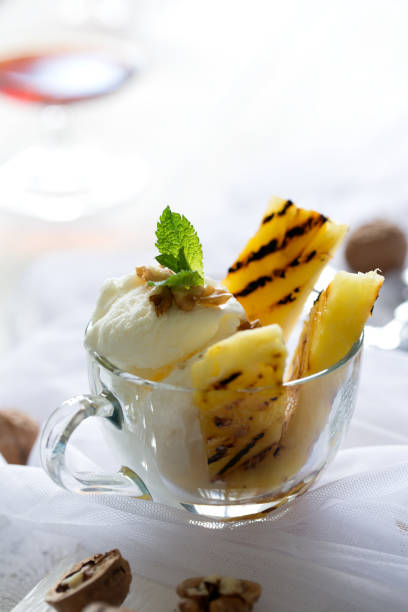 istock Vanilla Ice cream in transparent cup 675375658