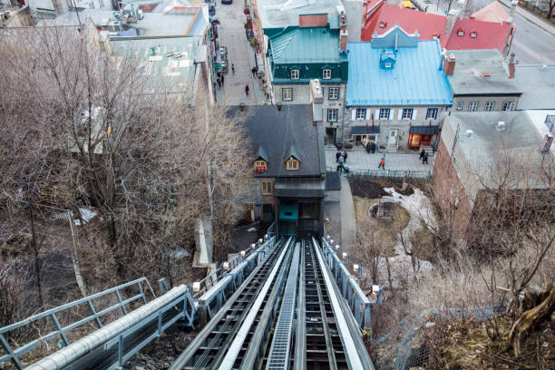 istock Petit Champlain, historic district of Old Quebec City, that can be accessed faster by using the funicular of Dufferin Promenade. 675393064