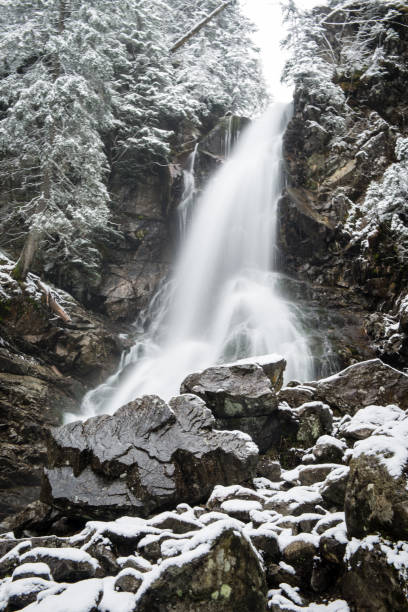 istock Waterfall from ravine in winter, long exposure 675396014
