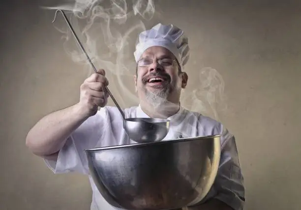 Chef with a big bowl