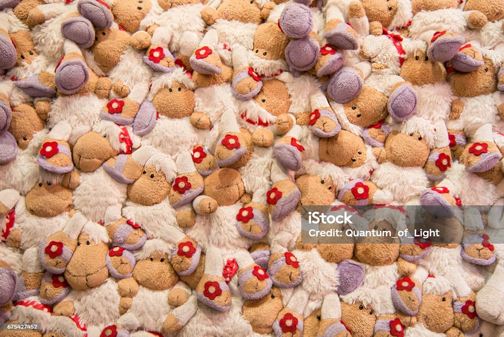Sheep toys background pattern Dolly the Sheep Stock Photo