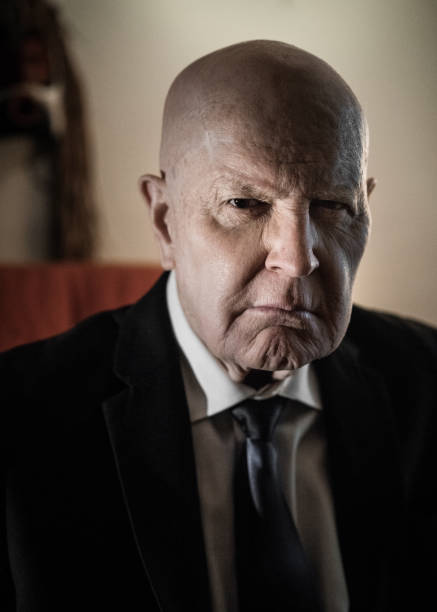 Sinister senior businessman