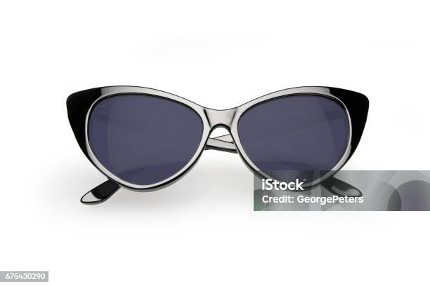 Retro Style Sunglasses Isolated On White Background Stock Photo - Download Image Now