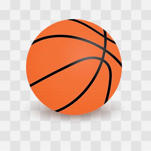 Basketball ball isolated on transparent checkered background. Realistic vector Illustration. vector art illustration