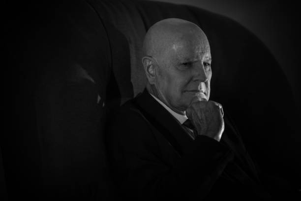 Sinister senior businessman