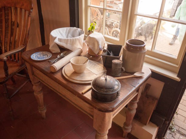 istock old and unique antique kitchen table top items on display in cottage 675436368