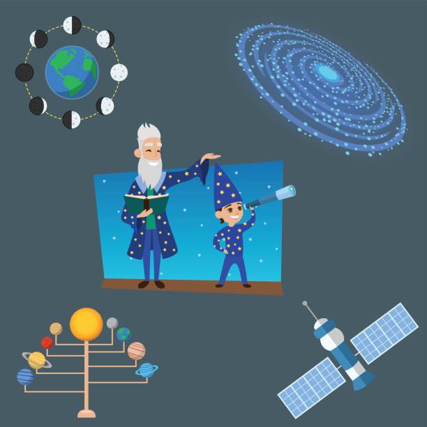 istock Astrology astronomy icons planet science universe space radar cosmos sign universe vector illustration 675439462