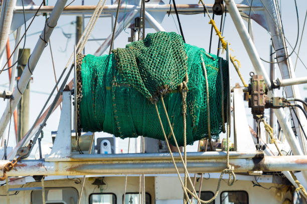 istock Fishing Net Spool Atop Fishing Boat 675442530