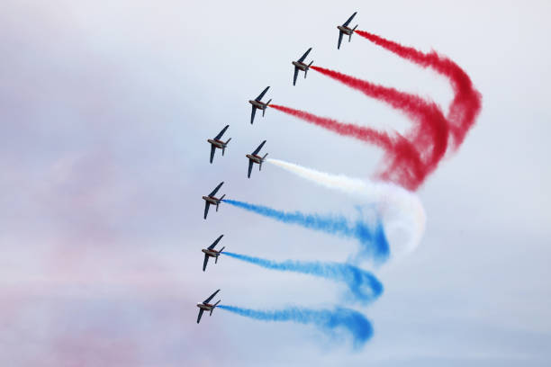 Izmir, TURKEY - September 9, 2018: Izmir, TURKEY - September 9, 2018: 96 years of Turkey's third largest city, Izmir's liberation from enemy occupation was celebrated with various activities. Turkish Air Force's world famous demonstration teams SOLOTURK and TURKISH STARS performed a show. The famous pilots of the world of acrobatics have made very risky movements.