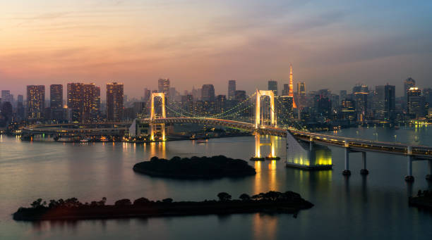 istock Tokyo Tower and Rainbow Bridge in Japan 675459096