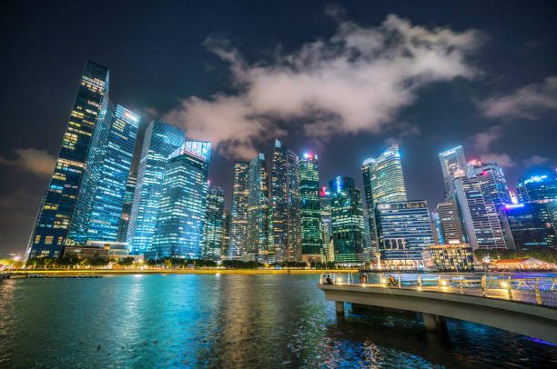 istock Singapore Skyline at Night from Marina Bay 675459164