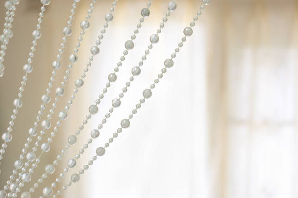 Luxury curtains pearl background with soft light