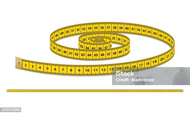 Vector Yellow Realistic Measuring Tape Strap For Clothing Isolated