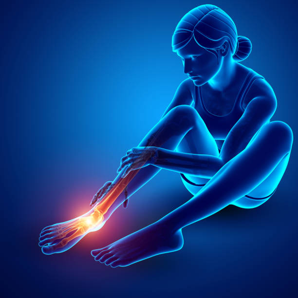 istock Female foot with ankle pain 675478472