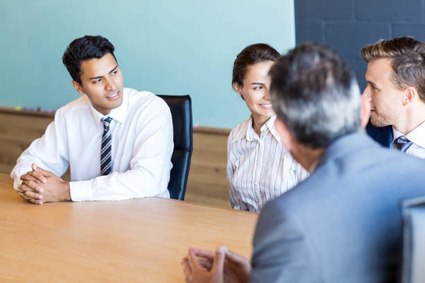 istock Business people discussing in conference meeting 675478802