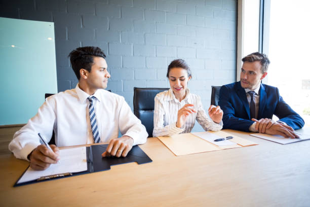 istock Business people discussing in conference meeting 675478840