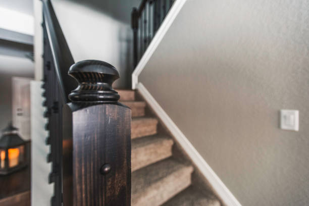 istock Stairs in residential home 675484636