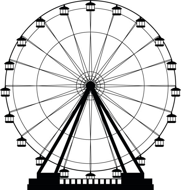 значок колеса обозрения - farris wheel stock illustrations