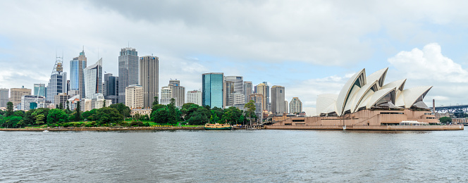 Panoramic Sydney cityscape and skyline over the Sydney Harbor