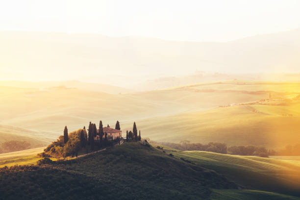 istock Tuscany Landscape At Sunrise 675502182